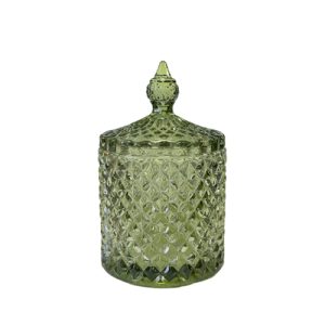 K10 001A Grün Glanz – Glasbehälter mit Deckel