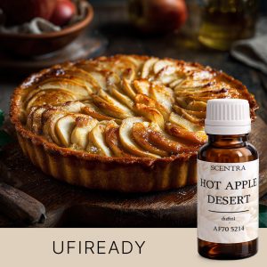 Apfelkuchen mit Äpfeln und Karamell auf einem Brett — AF70 5214