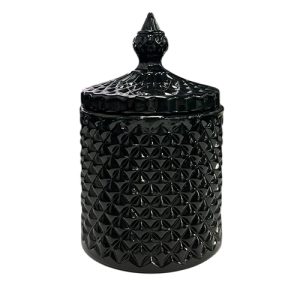 K10 001 Schwarz Glanz – Glasbehälter mit Deckel