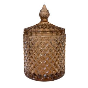 K10 001 Hellbernstein – Glasbehälter mit Deckel