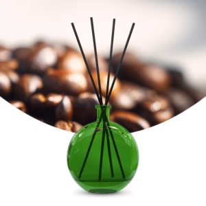Gebrauchsfertige UFIGREEN Diffusor-Mischung Coffee Beans – Produktbild mit Duftmotiv