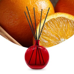 Gebrauchsfertige UFIREADY Diffusor-Mischung Sweet Orange & Cinnamon – Produktbild mit Duftmotiv