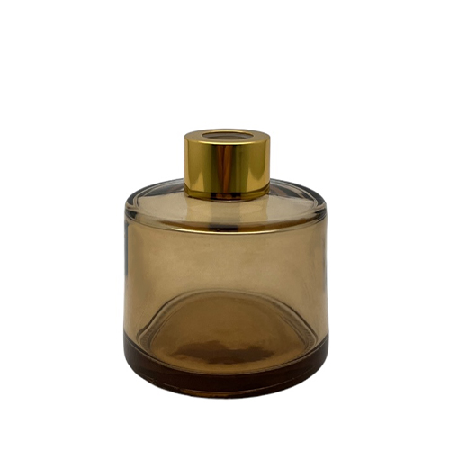 Runder Duftdiffusor Braun Transparent 100 ml – Gold – Produktansicht
