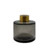 Runder Duftdiffusor Rauchschwarz Transparent 100 ml – Gold – Produktansicht