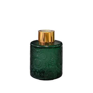 Runder Duftdiffusor mit Muster Grün Glanz 100 ml – Gold – Produktansicht