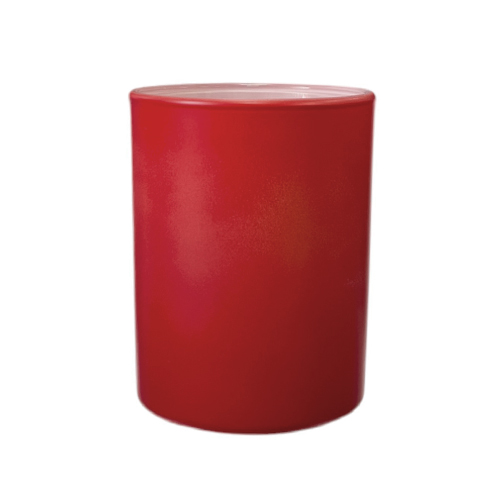 Kerzenglas K10 036 in Rot Matt mit Weiß-Effekt – Produktbild 1