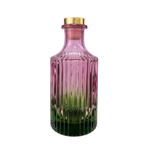 Geriffelter Duftdiffusor – Rosa-Grün ombre 200 ml – Gold – Produktansicht