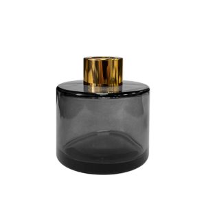Runder Duftdiffusor Graphit Transparent 100 ml – Gold – lackierte Diffusorflasche, Produktansicht