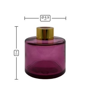 Runder Duftdiffusor Rosa Transparent 100 ml – Gold – Produktmaße