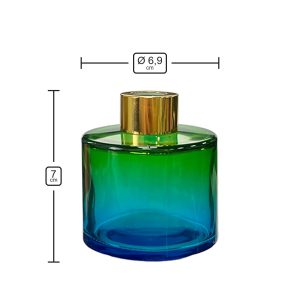 Runder Duftdiffusor Grün-Türkis OMBRE 100 ml – Gold – Produktmaße
