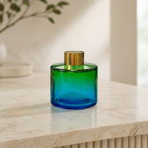 Runder Duftdiffusor Grün-Türkis OMBRE 100 ml – Gold – Produktfoto
