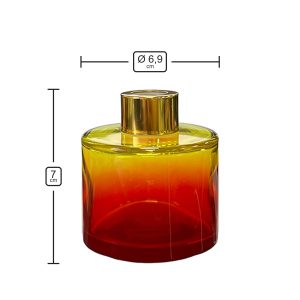 Runder Duftdiffusor Rot-Gelb OMBRE 100 ml – Gold – Produktmaße