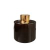 Runder Duftdiffusor mit kleinem Schönheitsfehler Dunkelbraun Glanz Transparent 100 ml – Gold – lackierte Diffusorflasche, Produktansicht