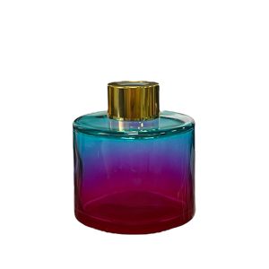 Runder Duftdiffusor Blau-Rosa OMBRE 100 ml – Gold – lackierte Diffusorflasche, Produktansicht