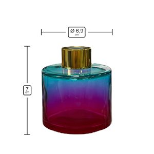 Runder Duftdiffusor Blau-Rosa OMBRE 100 ml – Gold – Produktmaße
