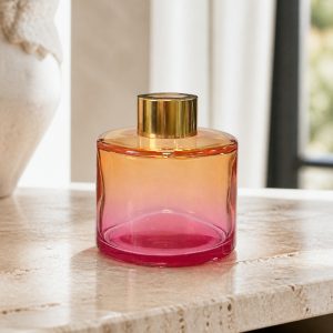 Runder Duftdiffusor Rosa-Orange OMBRE 100 ml – Gold – Produktfoto