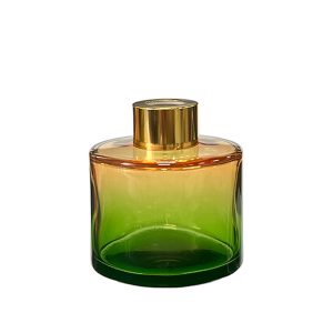 Runder Duftdiffusor Orange-Grün OMBRE 100 ml – Gold – lackierte Diffusorflasche, Produktansicht