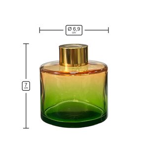 Runder Duftdiffusor Orange-Grün OMBRE 100 ml – Gold – Produktmaße