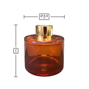 Runder Duftdiffusor Rostfarben Glanz 100 ml – Gold – Produktmaße