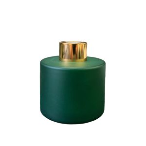 Runder Duftdiffusor Grün Matt 100 ml – Gold – lackierte Diffusorflasche, Produktansicht