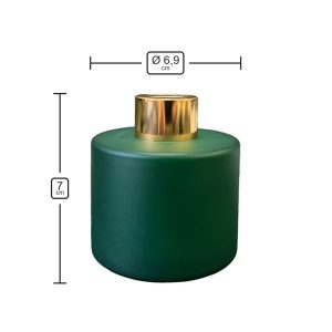 Runder Duftdiffusor Grün Matt 100 ml – Gold – Produktmaße