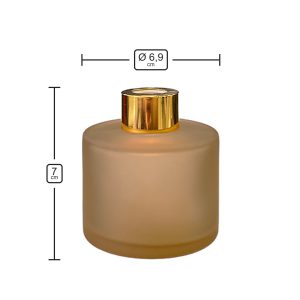 Runder Duftdiffusor Orange Satin 100 ml – Gold – Produktmaße