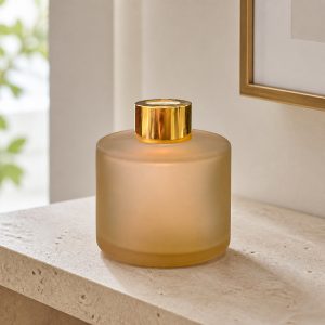 Runder Duftdiffusor Orange Satin 100 ml – Gold – Produktfoto