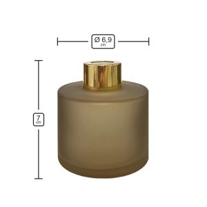 Runder Duftdiffusor Kaffee Satin 100 ml – Gold – Produktmaße