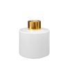 Runder Duftdiffusor Weiß Glanz 100 ml – Gold – lackierte Diffusorflasche, Produktansicht