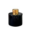 Runder Duftdiffusor Schwarz Glanz 100 ml – Gold – lackierte Diffusorflasche, Produktansicht