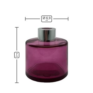 Runder Duftdiffusor Rosa Transparent 100 ml – Silber – Produktmaße