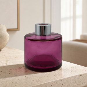 Runder Duftdiffusor Rosa Transparent 100 ml – Silber – Produktfoto