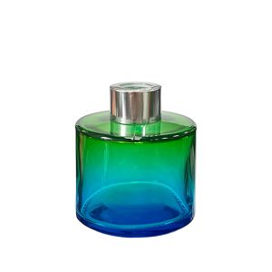 Runder Duftdiffusor Grün-Türkis OMBRE 100 ml – Silber – lackierte Diffusorflasche, Produktansicht