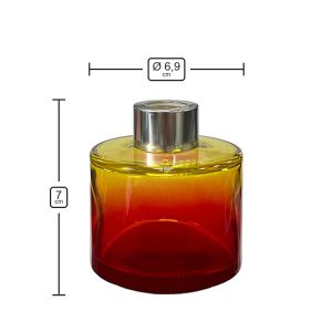 Runder Duftdiffusor Rot-Gelb OMBRE 100 ml – Silber – Produktmaße