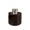 Runder Duftdiffusor Dunkelbraun Glanz Transparent 100 ml – Silber – lackierte Diffusorflasche, Produktansicht