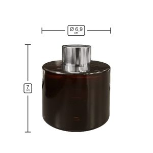 Runder Duftdiffusor mit kleinem Schönheitsfehler Dunkelbraun Glanz Transparent 100 ml – Silber – Produktmaße