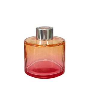 Runder Duftdiffusor Rosa-Orange OMBRE 100 ml – Silber – lackierte Diffusorflasche, Produktansicht