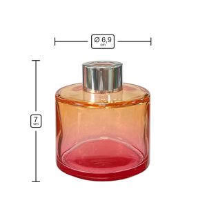 Runder Duftdiffusor Rosa-Orange OMBRE 100 ml – Silber – Produktmaße