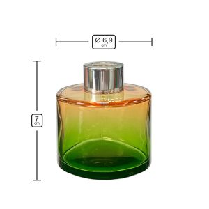 Runder Duftdiffusor Orange-Grün OMBRE 100 ml – Silber – Produktmaße
