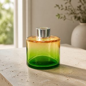 Runder Duftdiffusor Orange-Grün OMBRE 100 ml – Silber – Produktfoto