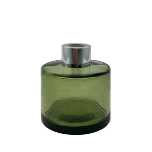 Runder Duftdiffusor Oliv Transparent 100 ml – Silber – lackierte Diffusorflasche, Produktansicht