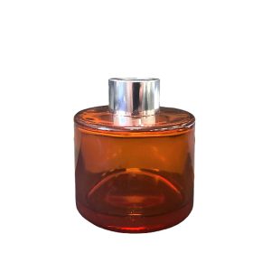 Runder Duftdiffusor Rostfarben Glanz 100 ml – Silber – lackierte Diffusorflasche, Produktansicht
