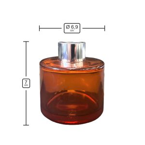 Runder Duftdiffusor Rostfarben Glanz 100 ml – Silber – Produktmaße