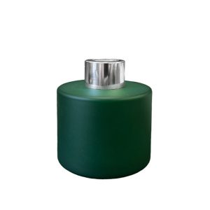 Runder Duftdiffusor Grün Matt 100 ml – Silber – lackierte Diffusorflasche, Produktansicht