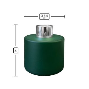 Runder Duftdiffusor Grün Matt 100 ml – Silber – Produktmaße