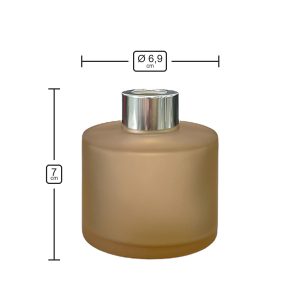 Runder Duftdiffusor Orange Satin 100 ml – Silber – Produktmaße
