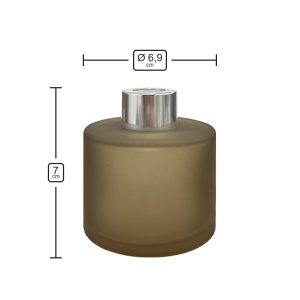Runder Duftdiffusor Kaffee Satin 100 ml – Silber – Produktmaße