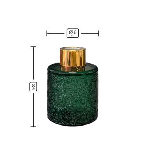 Runder Duftdiffusor mit Muster Grün Glanz 100 ml – Gold – Produktmaße
