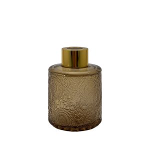 Duftdiffusor mit Muster Braun Transparent 100 ml – Gold – lackierte Diffusorflasche, Produktansicht