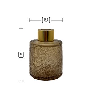 Duftdiffusor mit Muster Braun Transparent 100 ml – Gold – Produktmaße